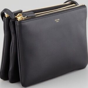 Small Black Lambskin Celine Trio W/Dustbag